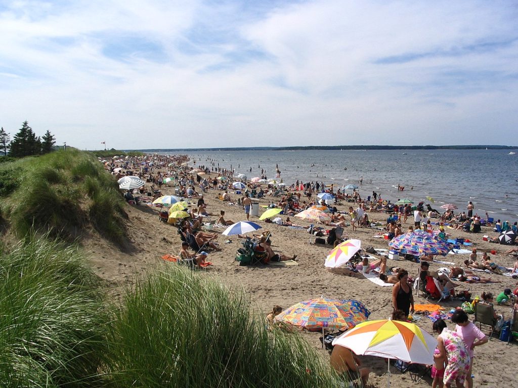 People enjoying Parlee beach in the summer